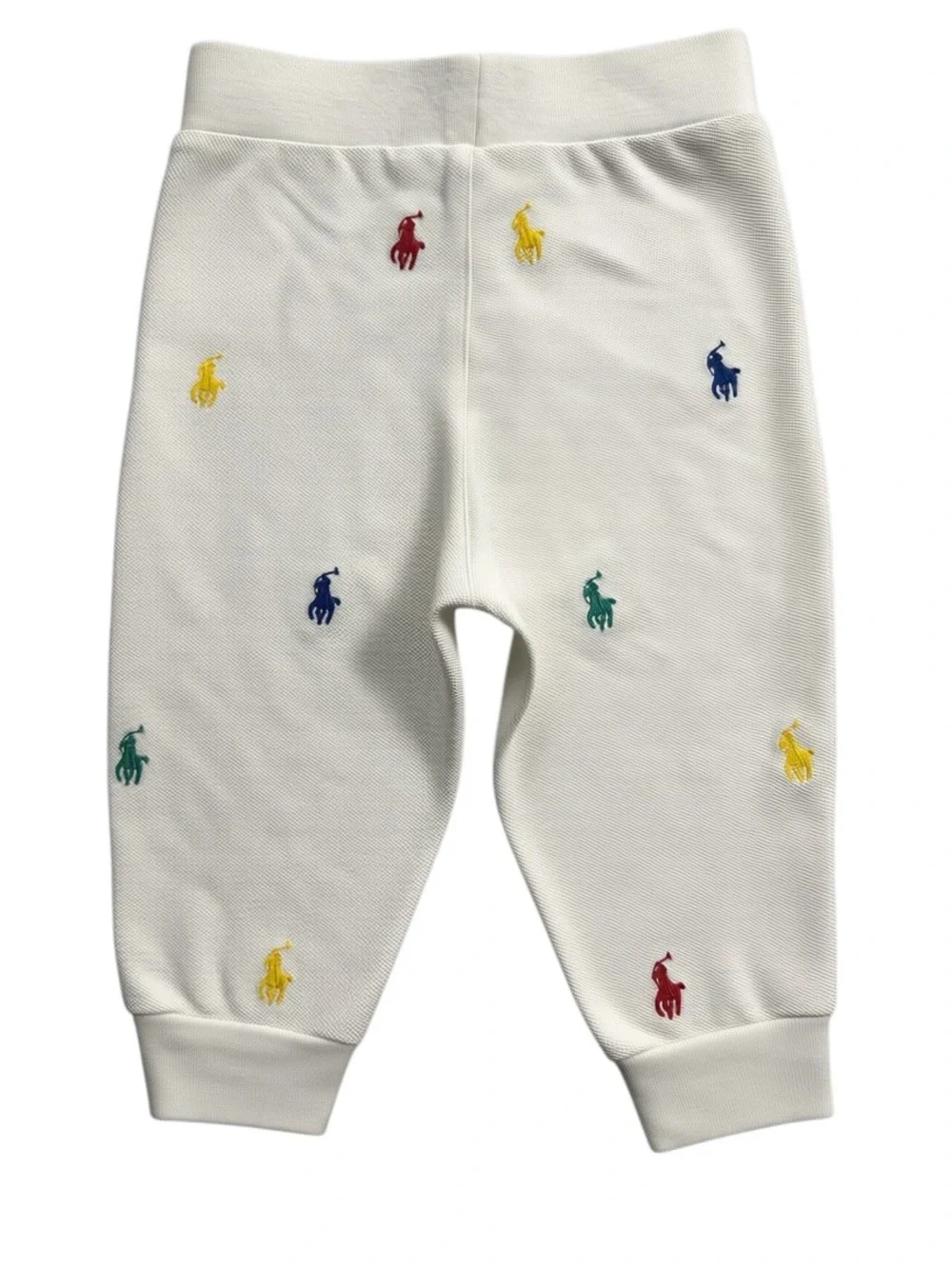 Ralph Lauren 9M Baby White Polo Pony Joggers 100% Cotton Designer Preppy